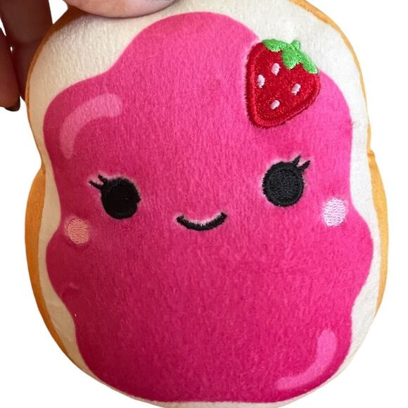 Squishmellows Food Iman brown toast with red jam plush 5” toy - Picture 5 of 5